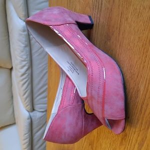 Peep Toe Suede Heels